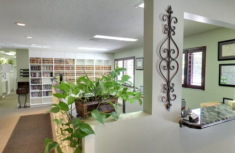 The front desk and reception area at Draper Parkway Dental.